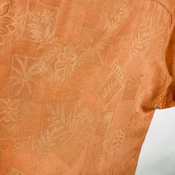 Batik Bay Orange Hawaiian Shirt Sz Medium 100% Rayon - Picture 4 of 4